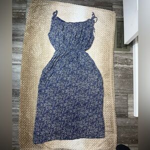 Floral Blue and White Dress